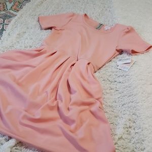 Lularoe peach Amelia dress with pockets!